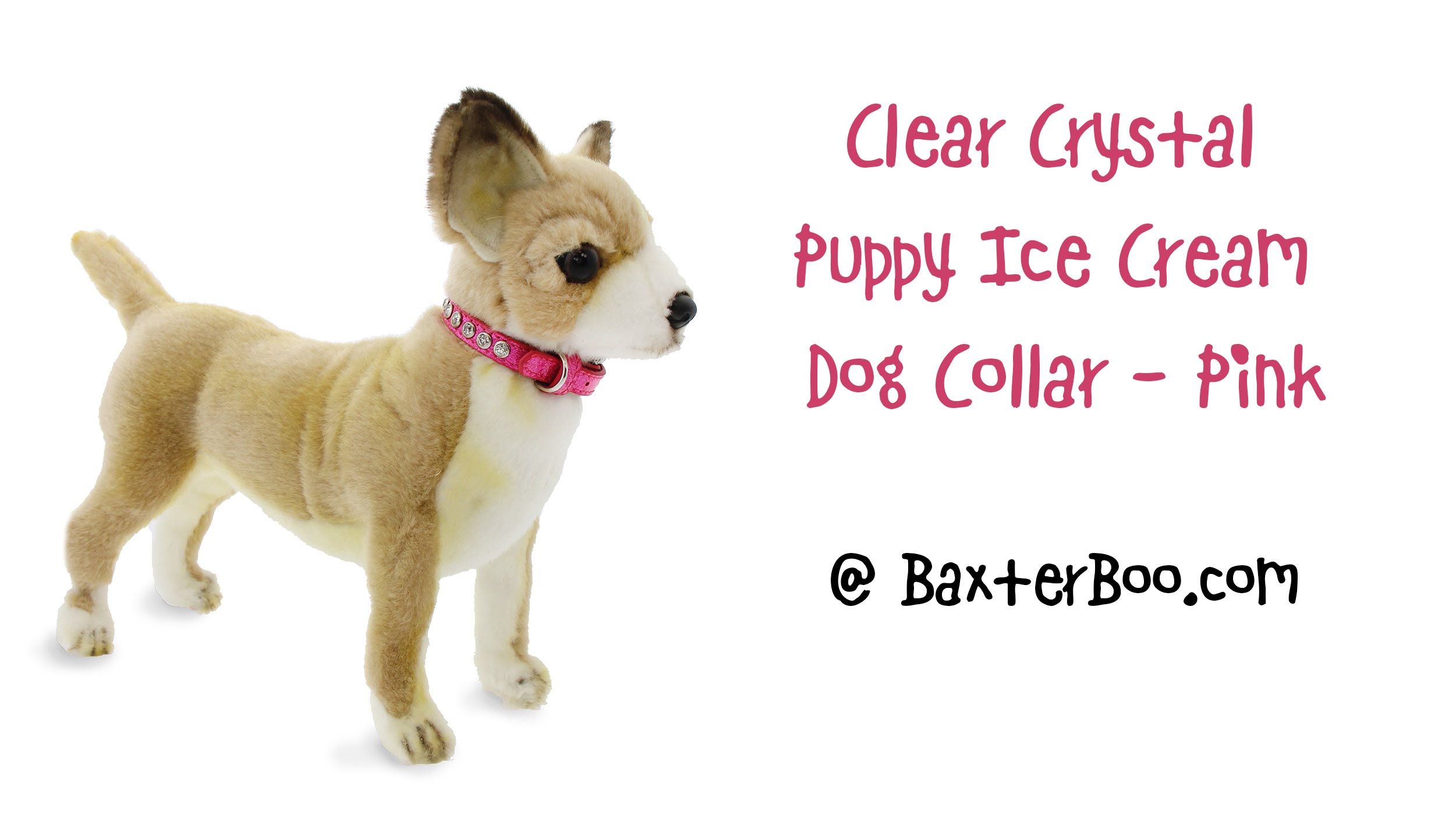 Clear Crystal Puppy Ice Cream Dog Collar – Pink