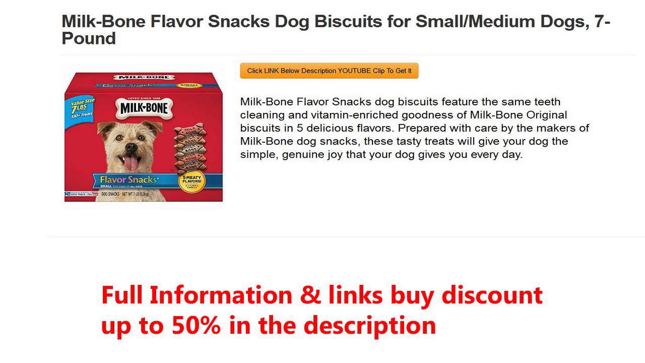 Milk-Bone Flavor Snacks Dog Biscuits for Small/Medium Dogs, 7-Pound