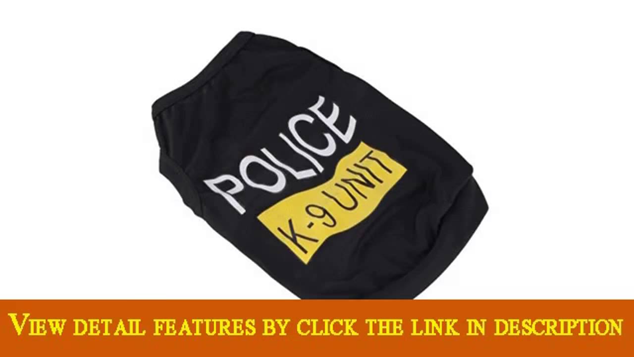 Pet Puppy Dog Clothes pet dog puppy T shirt Black-Police M size Slide