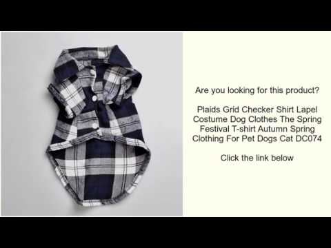 Plaids Grid Checker Shirt Lapel Costume Dog Clothes The Spring Festival T-shirt Autumn Spri