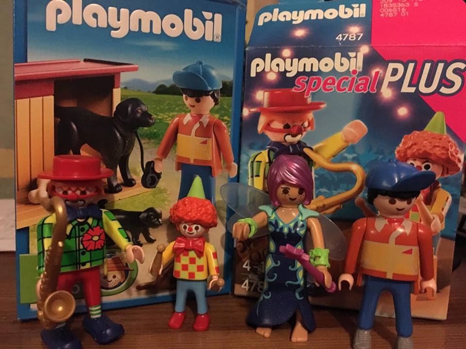 Playmobil Play Set Small figures for girls and boys Toy set boys with dogs and circus clown