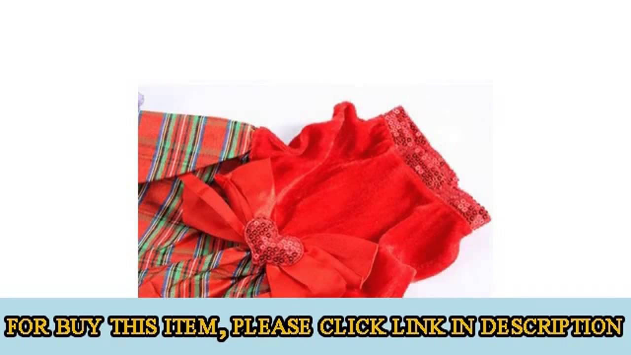 Urparcel Bow-knot Christmas Pet Costume Plaid Skirt Dog Clothes Santa  Product images
