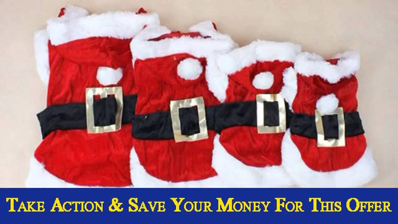 Urparcel Christmas Dog Clothes Santa Dog Costumes Pet Apparel New Desi Product images