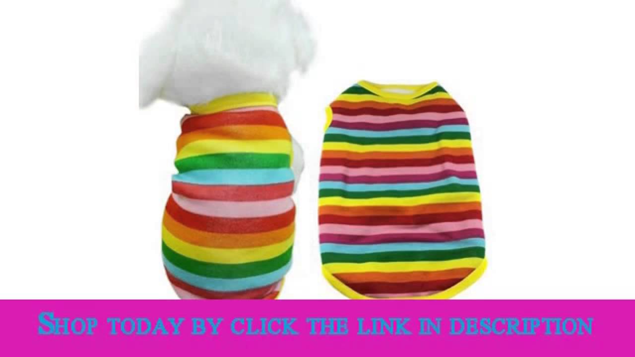 Urparcel Pet Dog Warm Rainbow Jacket Vest Clothes M Top List