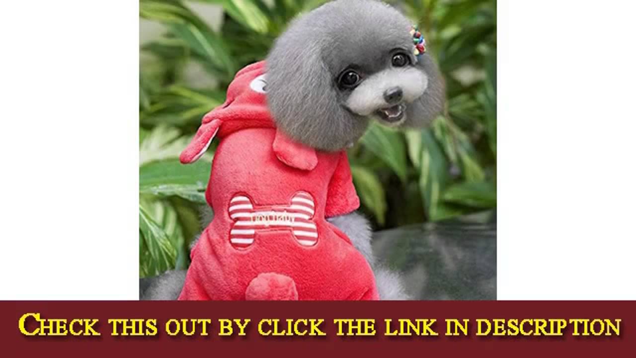 Urparcel Puppy Pet Small Dog Fleece Hoodie Coat Bone Jumpsuit Clothes  Deal