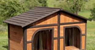 Extra Large Duplex Dog House Darker Stain by Merry Products