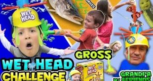 [FUNneI Vision] GROSS WET HEAD CHALLENGE! Fish Oil, Spit Old Food & Pickles (Extreme Kids Fun)