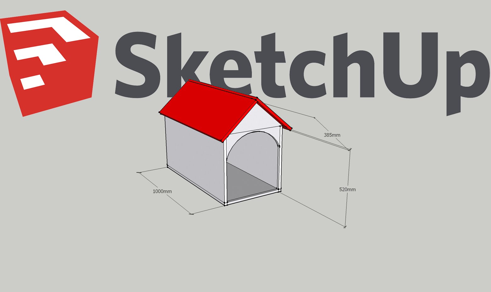 Simple modern Dog House – Google SketchUp Make 2016 HD